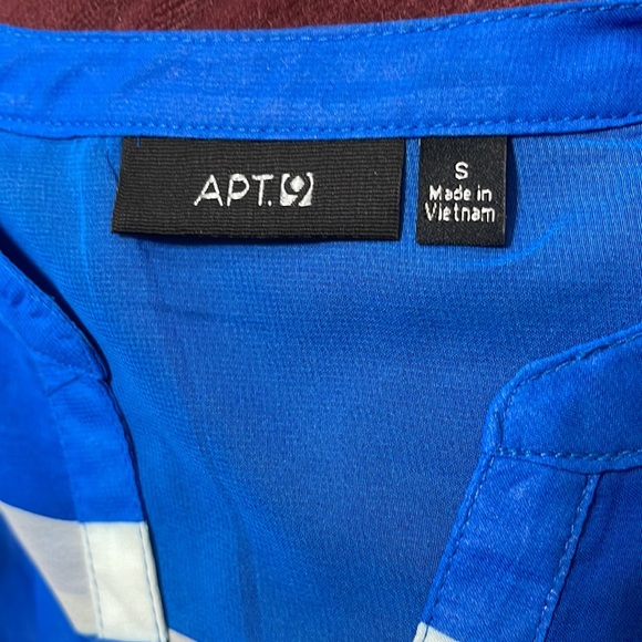 Apt 9 Lightweight Striped Blouse Blue White Green - Picture 7 of 8